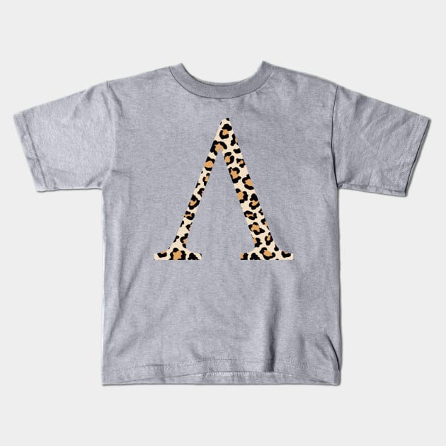 Lambda Cheetah Greek Letter Kids T-Shirt by AdventureFinder